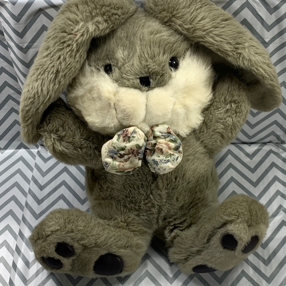 Vintage Cuddle Wit Plush Floppy Bunny w/ Bow Tie